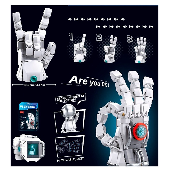 Конструктор SLUBAN M38-P8066 рукавичка астронавта/рукавичка космонавта, в кор-ці, 12-18,5-8см
