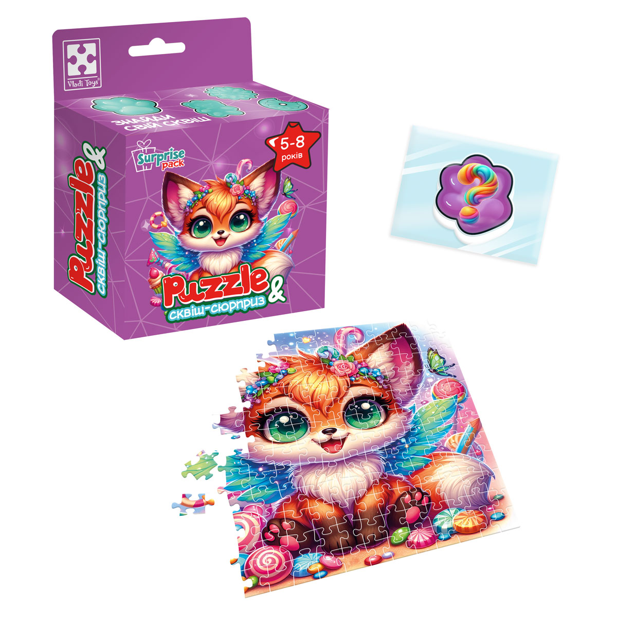 Гра розвиваюча пазли із сюрпризом "Лисеня" VT8030-10 (укр)