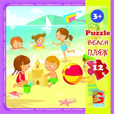 LX04 Пазли ТМ "G-Toys" із серії "Дитячий майданчик", 12 ел.