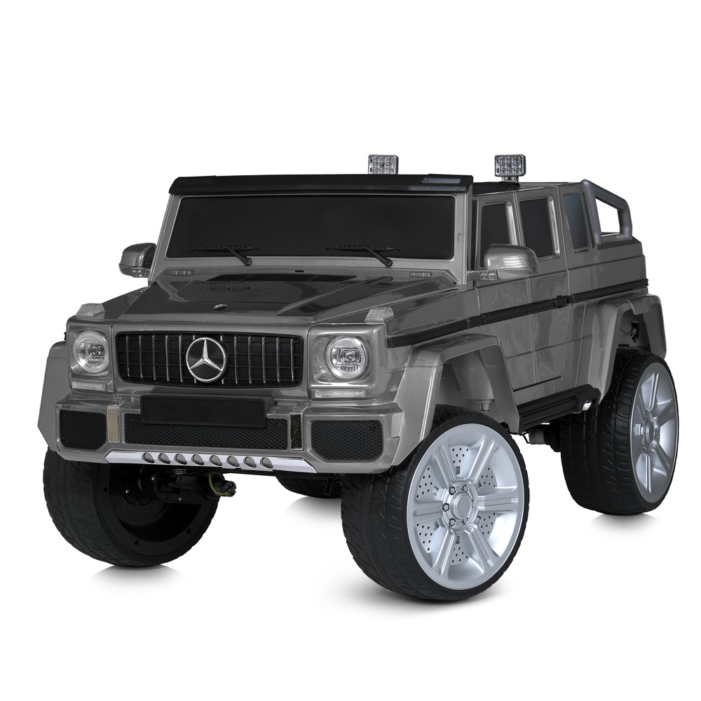 Джип M 5818EBLRS-11 2,4Gрадіокер.,1*12V10AH,4*35W,MP3,USB,TF,BLUETOOTH,EVA,шкіра,муз.,світло,срібний