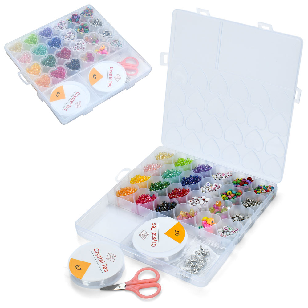 Бісер A103-13K намистини-англ.літери, паєтки, ножиці, кул., 20-20-2 см.