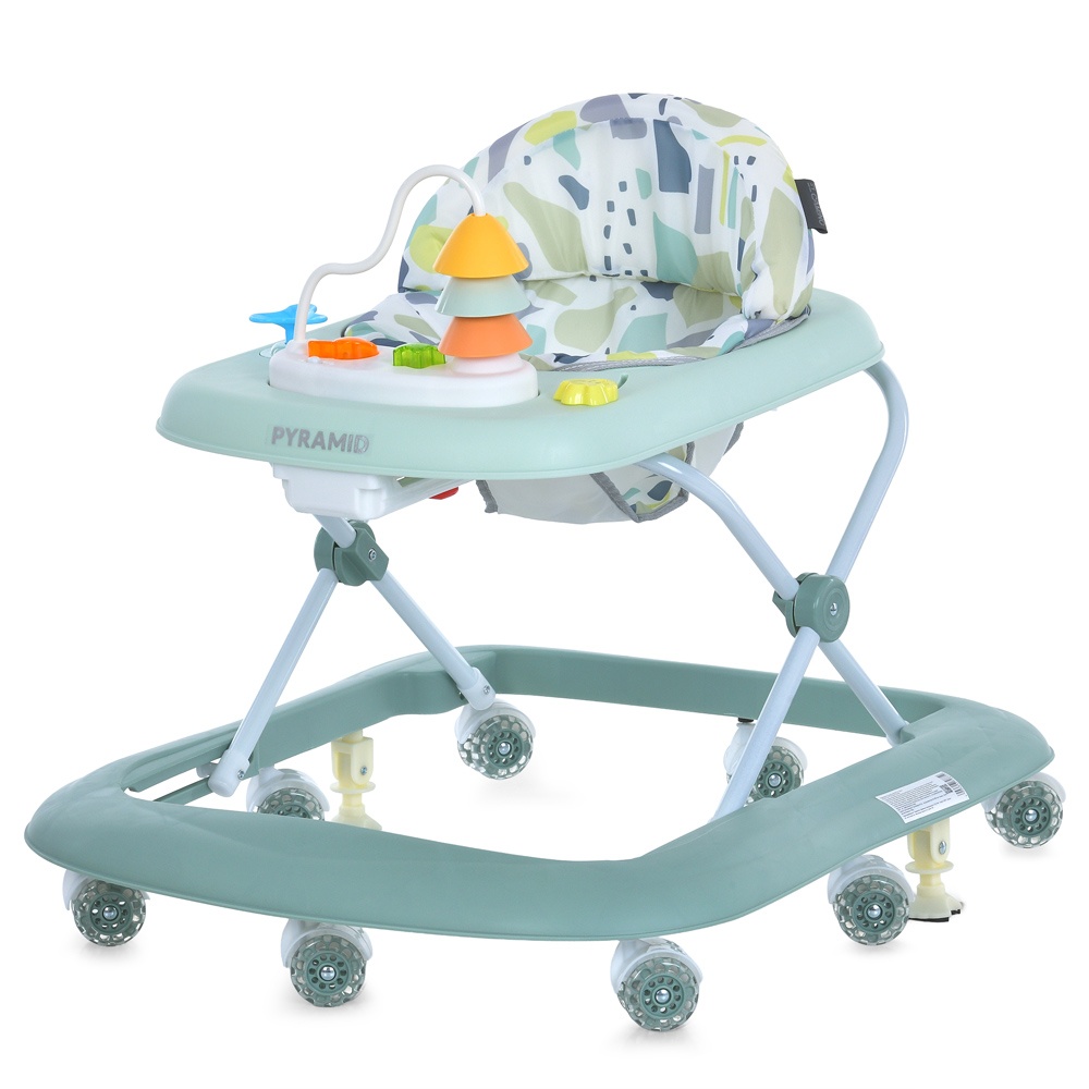 Ходунки ME 1217 PYRAMID Green музика, колеса 8шт, стопор, на бат-ці, зелений