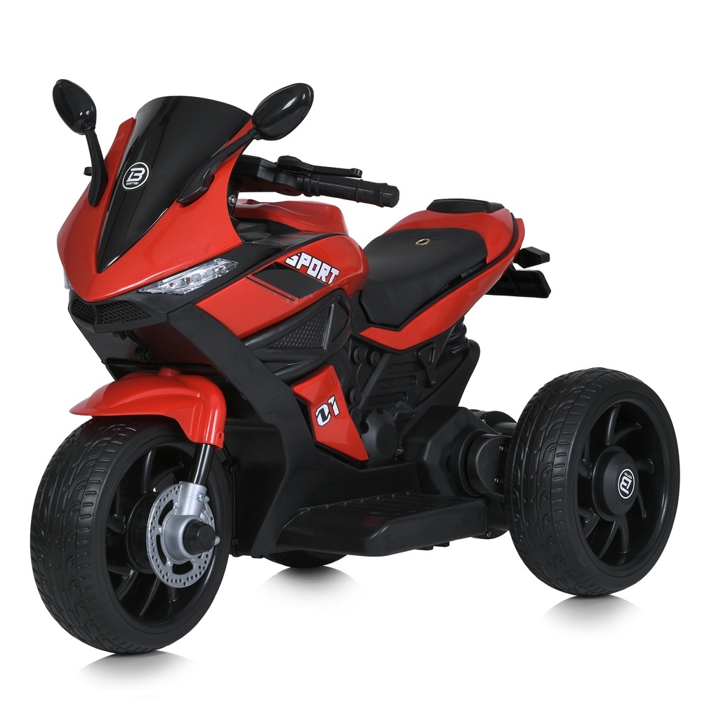 Мотоцикл M 4454EL-3 1 акум.6V5AH, 2 мотори 35W, шкіра, колеса EVA, TF, муз., світло, червоний.