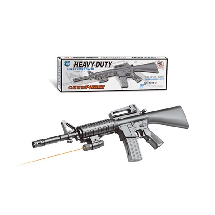 Автомат 1004-2 54см, пластикові кулі, лазер, бат(табл), кор.,, 54,5-17,5-5см