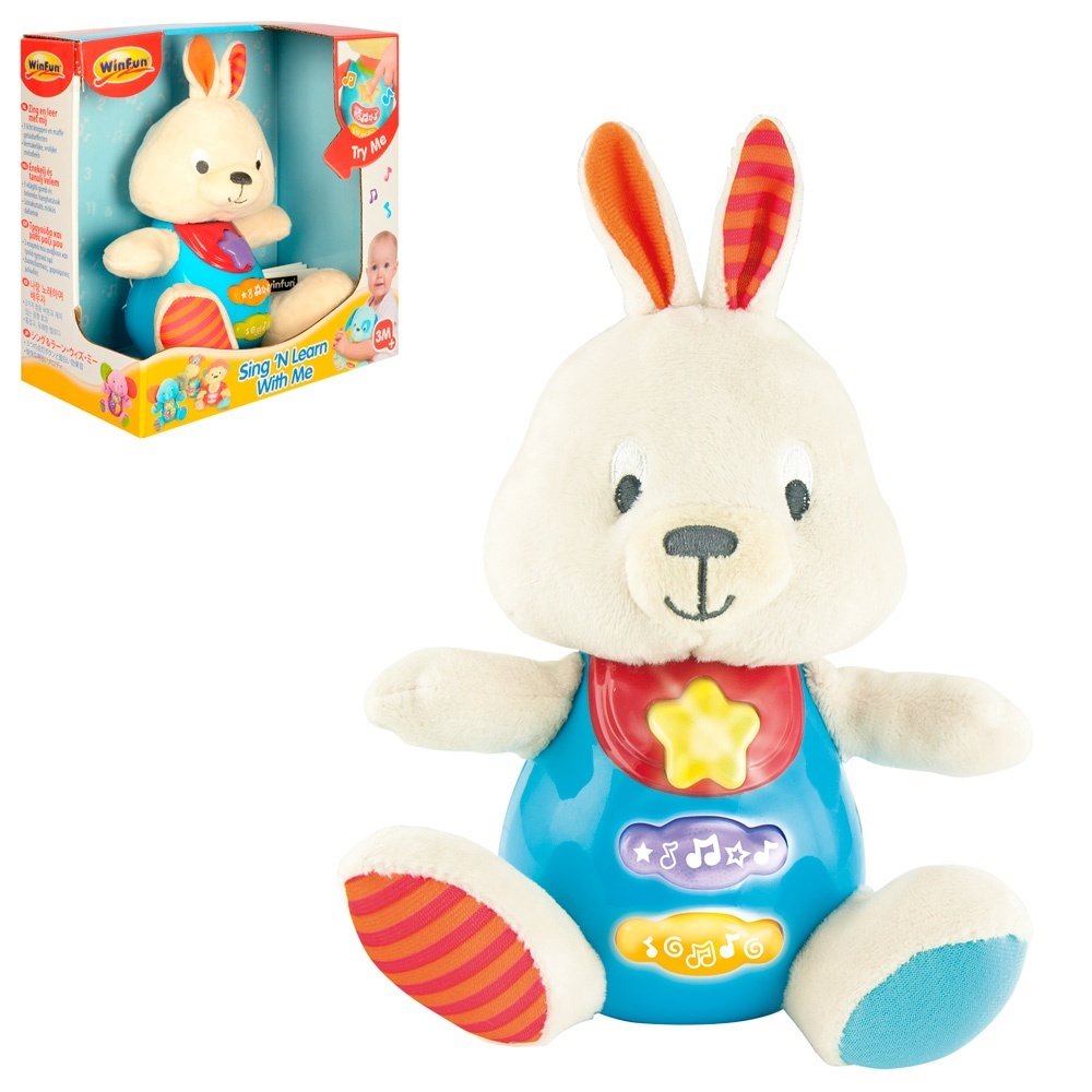 Тварина 0687-NL зайчик, шарудить, муз., світло, бат., кор., 20,5-21-10,5 см.