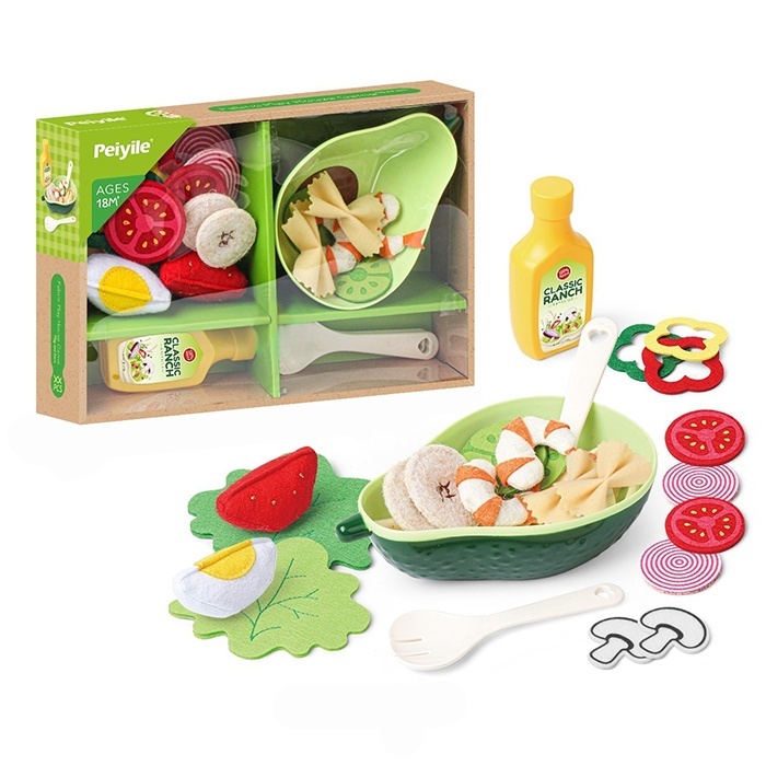 Продукти 6333 набір для салату, тарілка, вилка, ложка, пляшка, в кор-ці, 30-20-5,5см