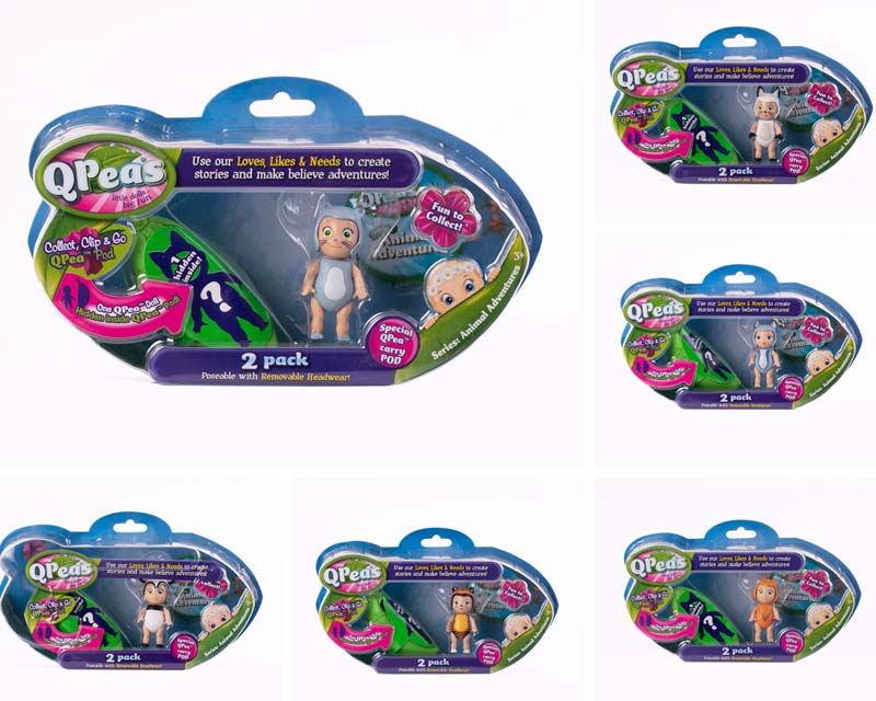 Фігурки в горошинках "Пригоди тварин" (2 фігурки і 1 підвіска), арт. QP003