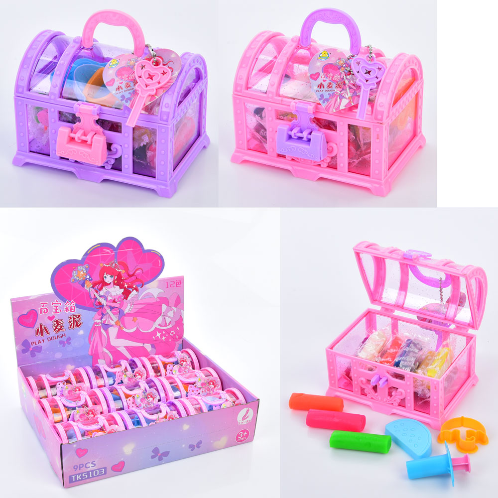 Тісто для ліпки MK 4572-1 12 кольорів(в стіках),аром,шприц,формочки,2 кольори,чемодан,9шт. в диспл.,