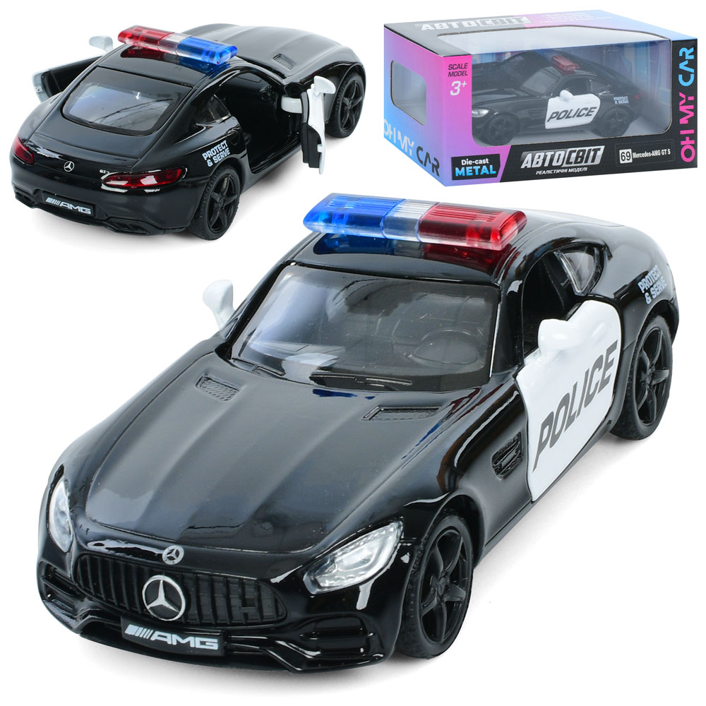 Машина AS-3129 АвтоСвіт,Mercedes-Benz GTS AMG 2018,мет.,інерц.,поліція,відч.двері,гум.колеса,кор.,15