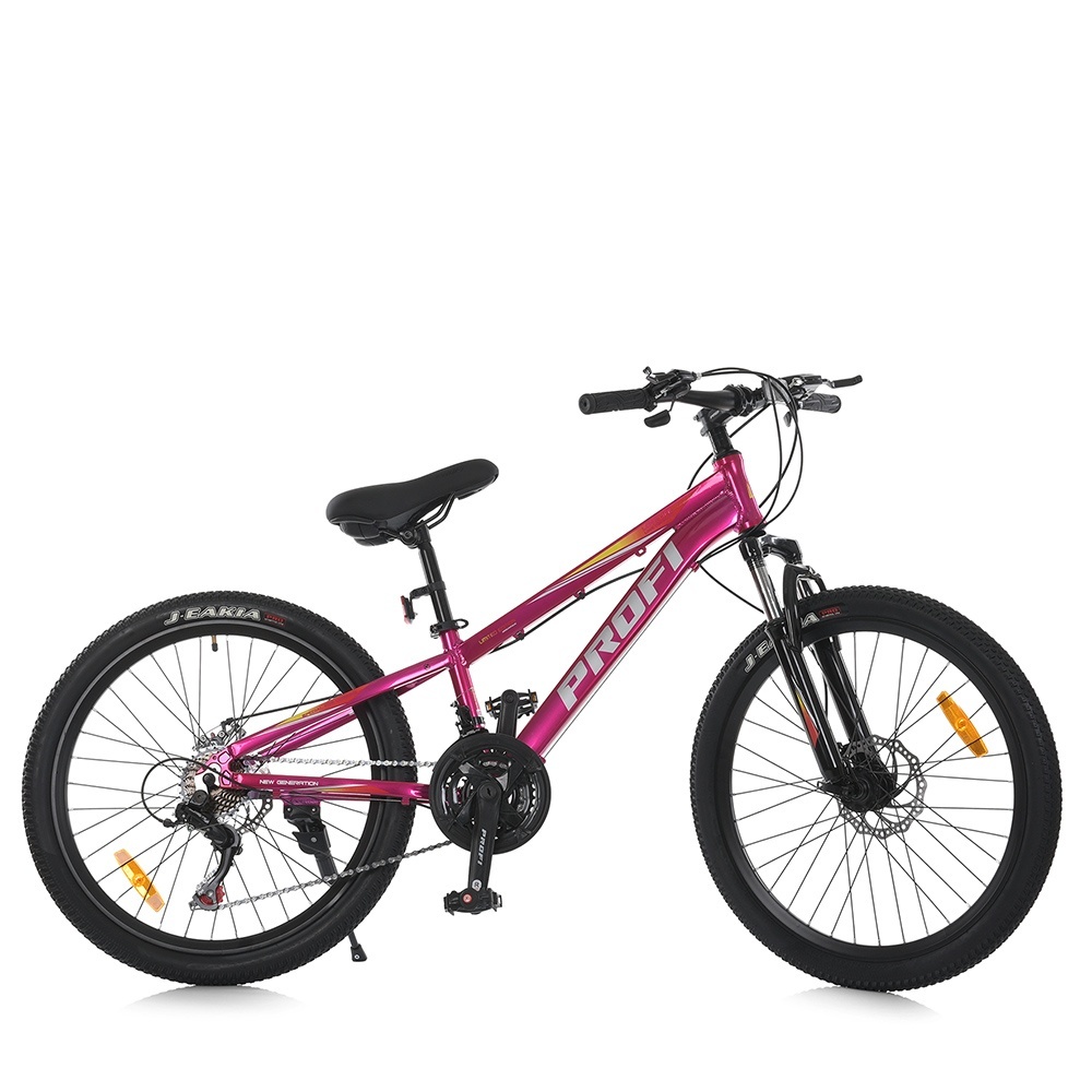 Велосипед 24 д. MTB2401-3 алюм.рама 11", SHIMANO 21SP, швидкознім. колеса, фуксія