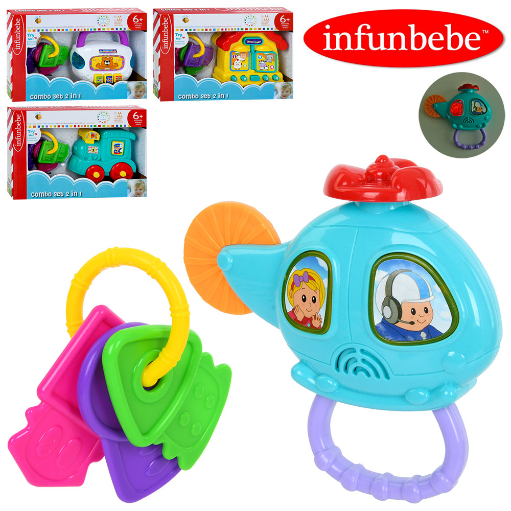 Гра LS002-4-9-12-010 набір 2 шт., брелок-ключі/брязкальце, 4 види, муз., світло, бат., 30-20,5-5,5см