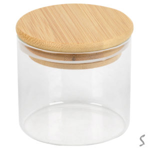Банка з бамбуковою кришкою 175мл 6.5*6см., R10902-6