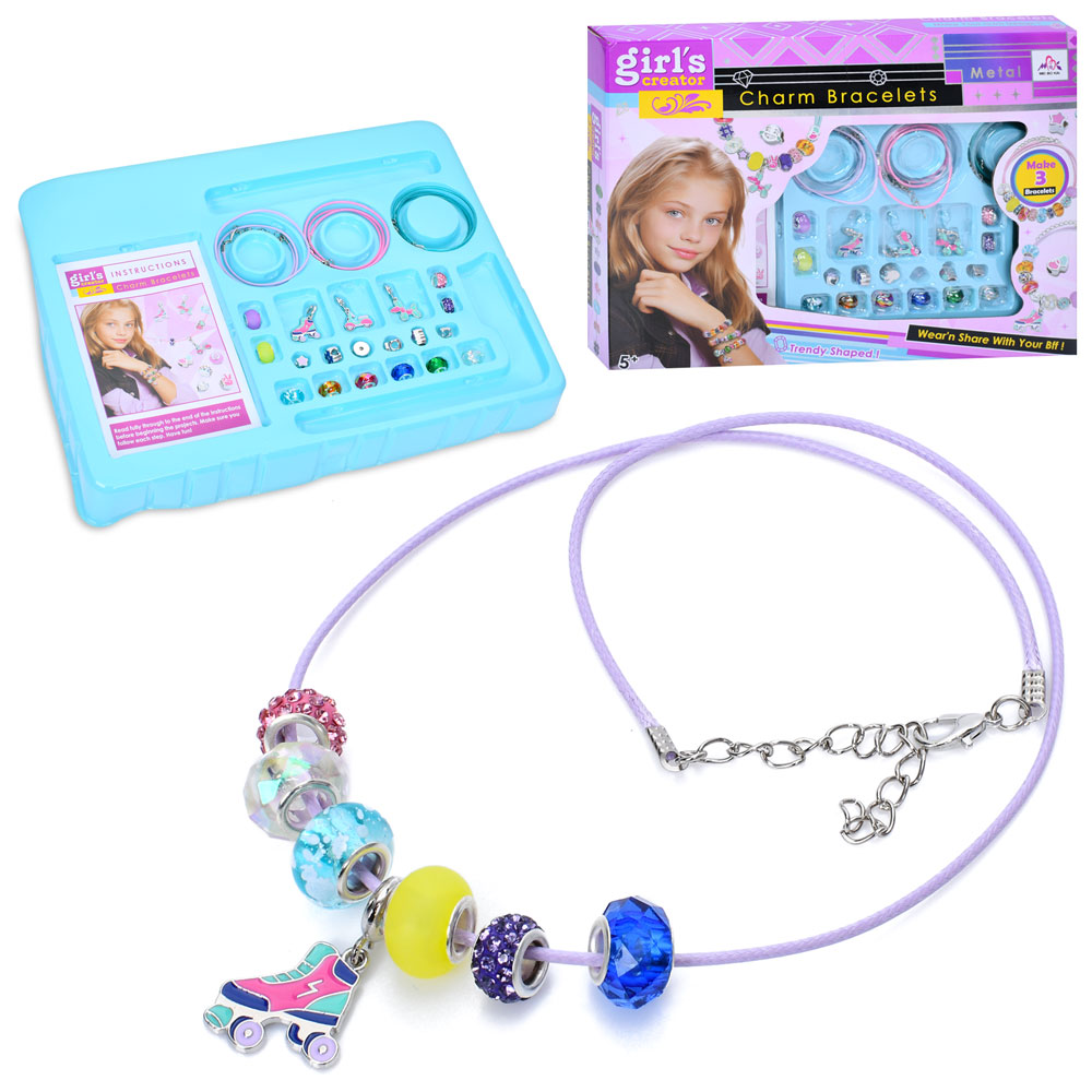 Набір для творчості MBK-531 набір браслетів, намистини, підвіски (мет.), кор., 30-23-4,5 см.