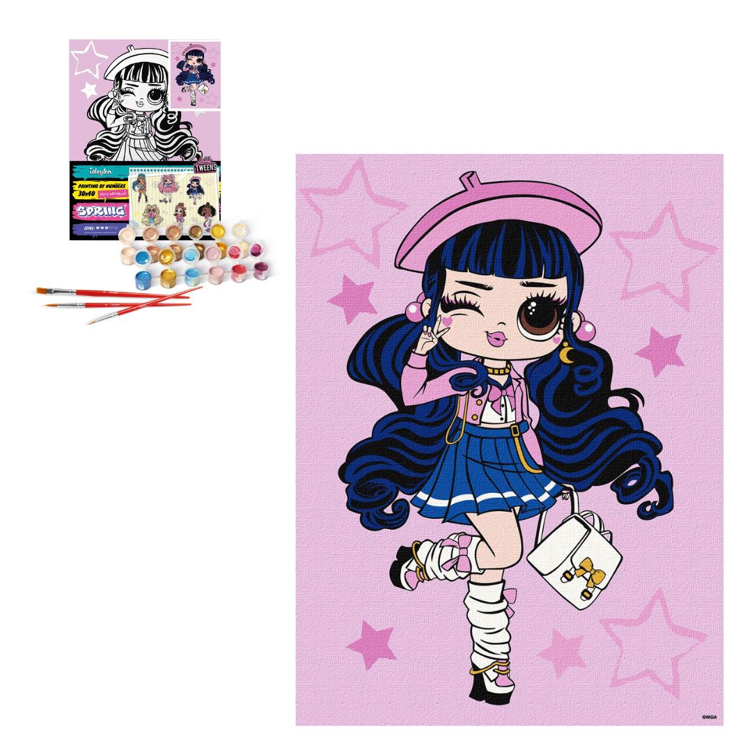 Набір для розпису по номерах для дітей "L.O.L. Surprise! Tweens Aya Cherry" 30х40см