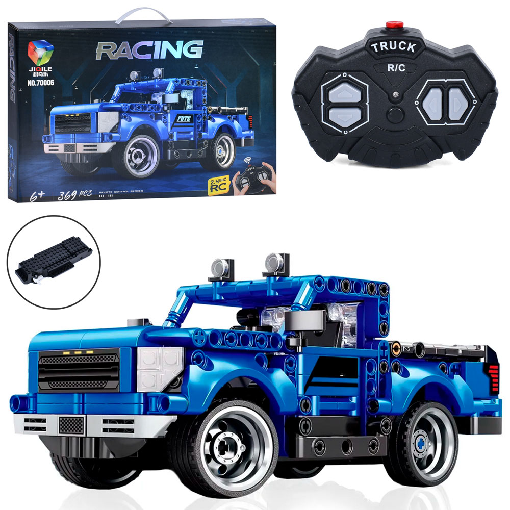 Конструктор 70006 радіокер. 2,4G, машина, 369дет., бат., кор., 54,5-35-7 см.