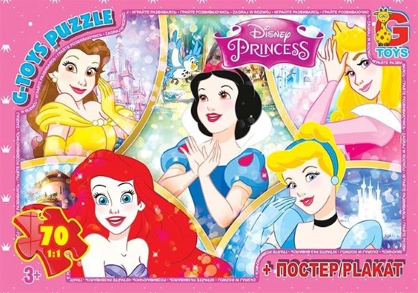 PD80 Пазли ТМ "G-Toys" із серії "Принцеси Дісней", 70 елементів