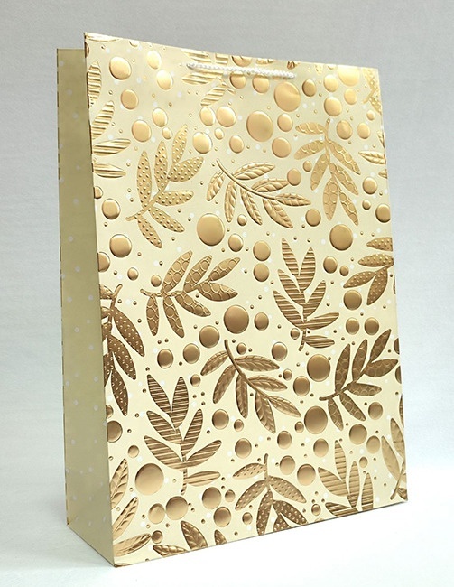 Пакет 18*23*10см паперовий "Золоте тиснення" 12 шт в пак