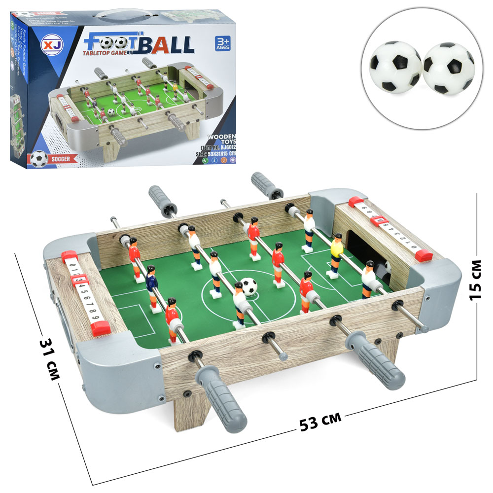 Футбол XJ6012 дерев'яний, на ніжках 53-31-15см, , на штангах, кор., 44-31-9 см.