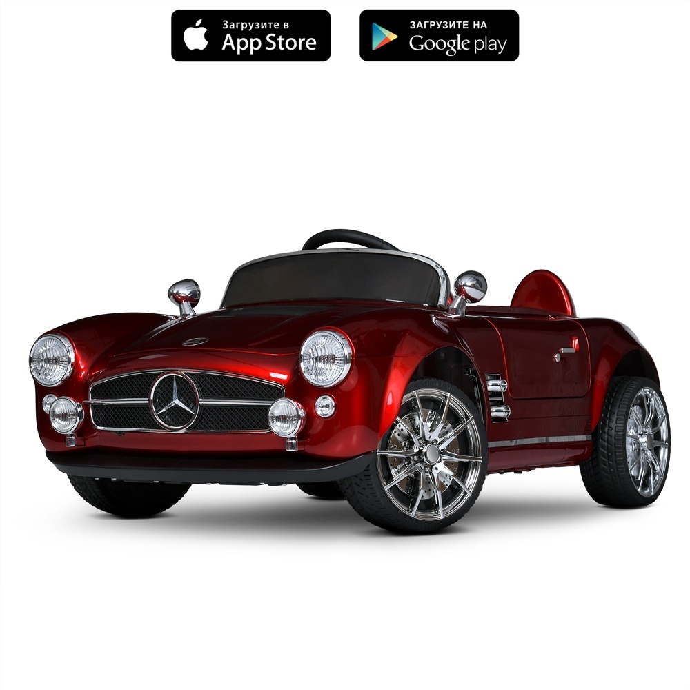 Машина M 6040EBLRS-3 2,4G радіокер.,1*12V10AH,4*35W,MP3,USB,TF,BT,EVA,шкіра,муз,світло,фарб.червоний