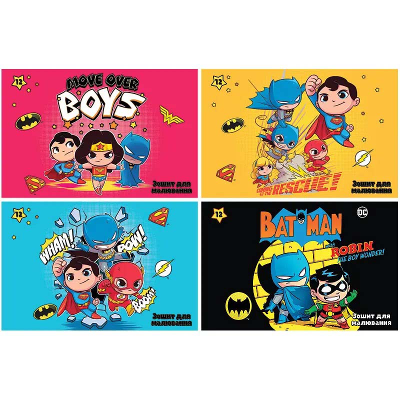 Зошит для малювання, 12 арк., скоба, софт тач + УФ лак, DC