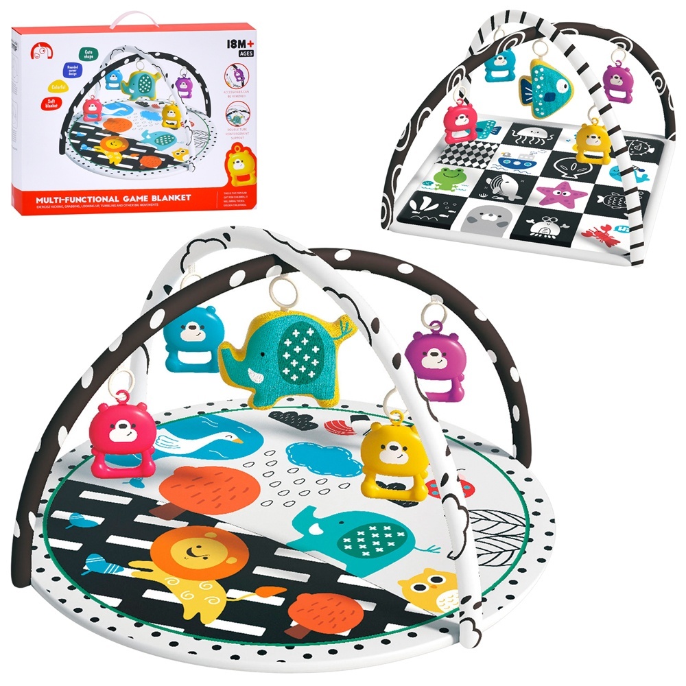 Килимок для немовляти 1688-46-7 дуга 2шт., підвіски 5 шт.(пискавка), 2 види,кор., 51-39-10 см.