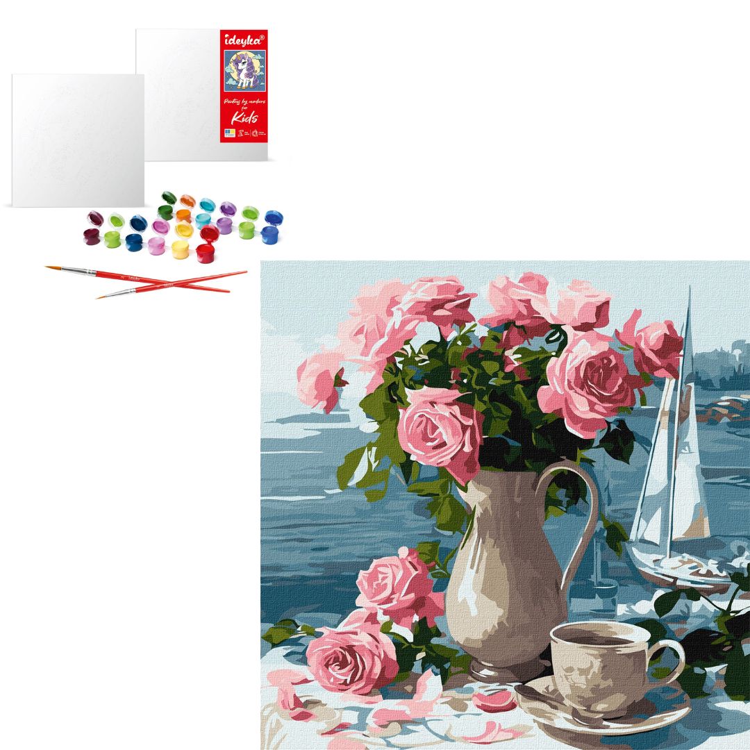 Набір для розпису по номерах "Ранкові троянди" 40x40см