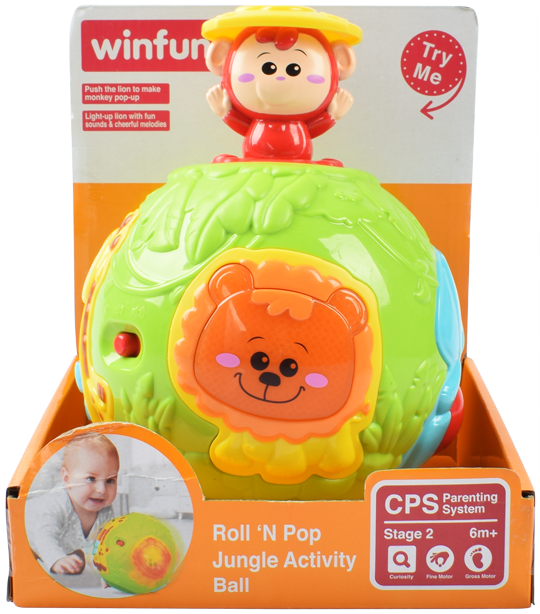 Гра 0778-NL WinFun  куля, рухомі дет., трещітка, 2 реж.гучн., муз., світло, бат., кор.