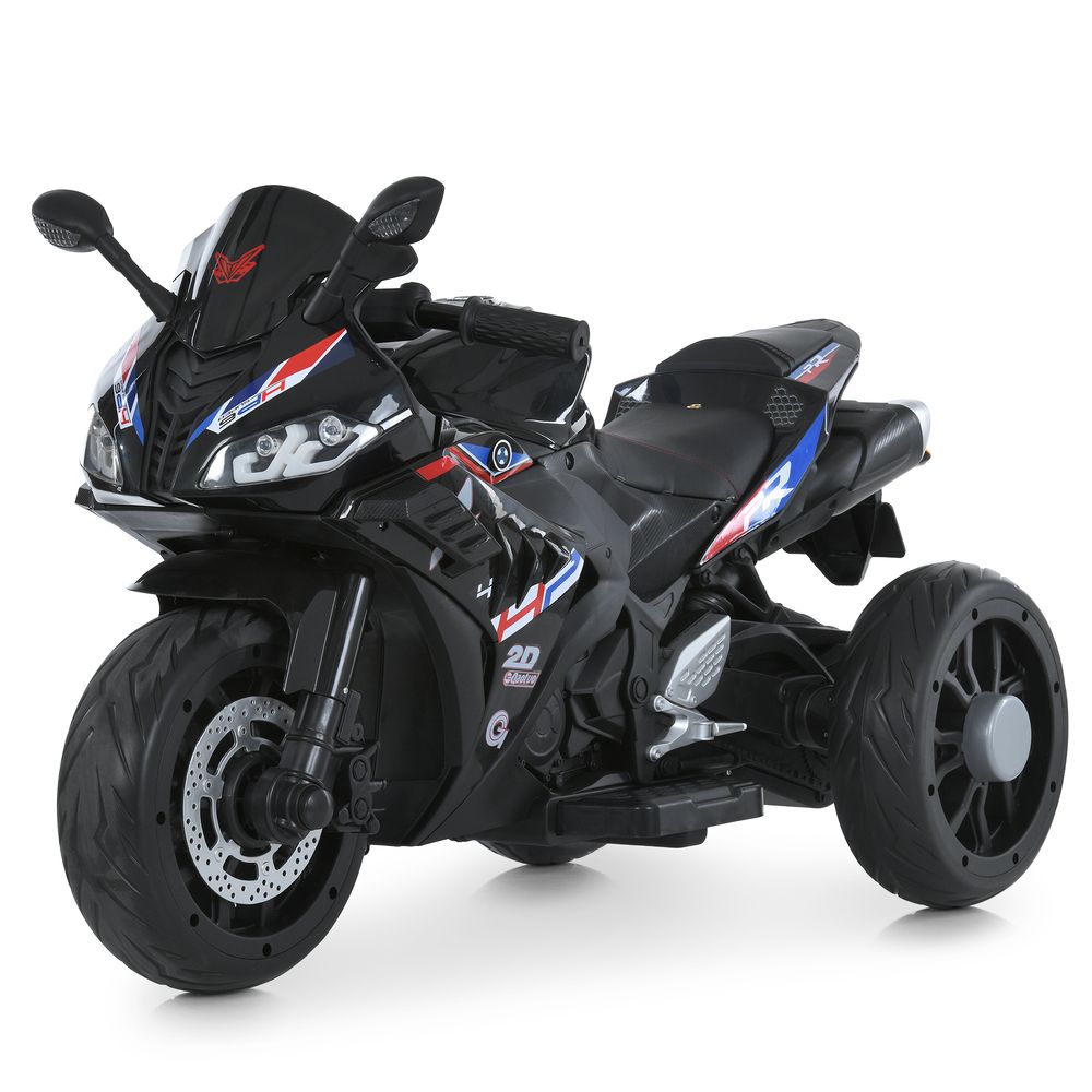 Мотоцикл M 6273EL-2 1*12V10AH, 2*35W, BLUETOOTH, USB, TF, EVA, музика, світло, шкіра, чорний