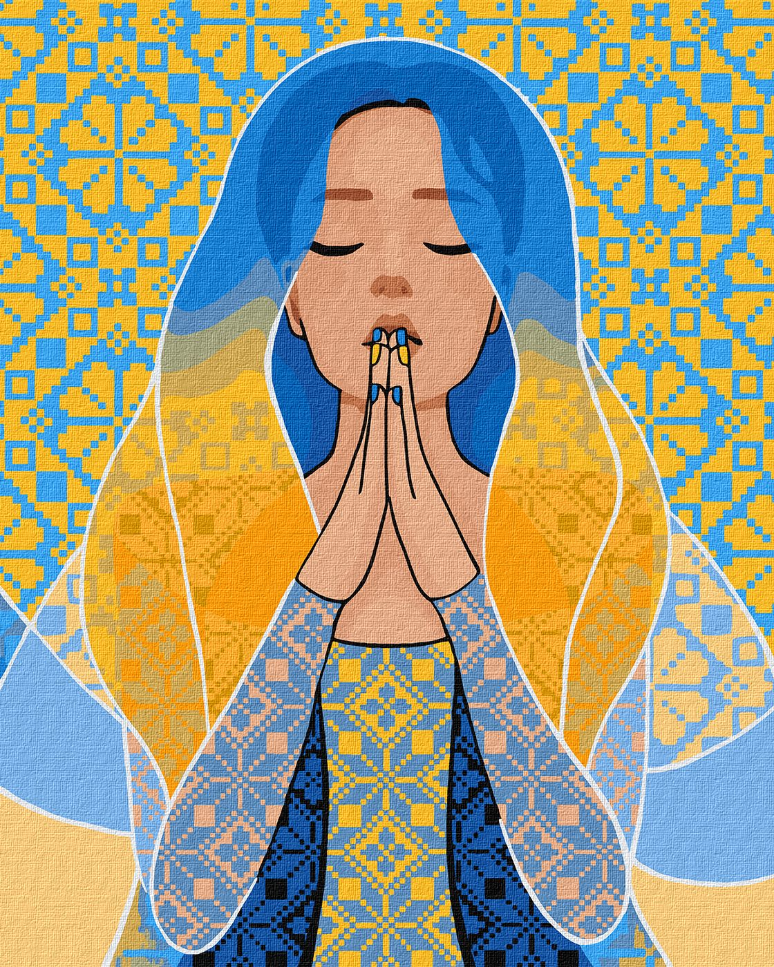 Набір для розпису по номерах. "З благанням у серці" 40х50см