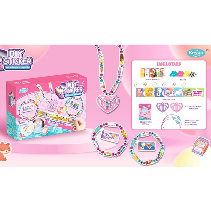 Набір для творчості 808-97 прикраси, зроби сам, намистини, підвіски, наліпки, резинка,кор.,30-21-5см