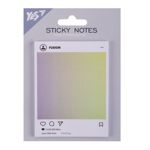 Папір з липким шаром Yes фігурний "Fusion" 40 аркушів