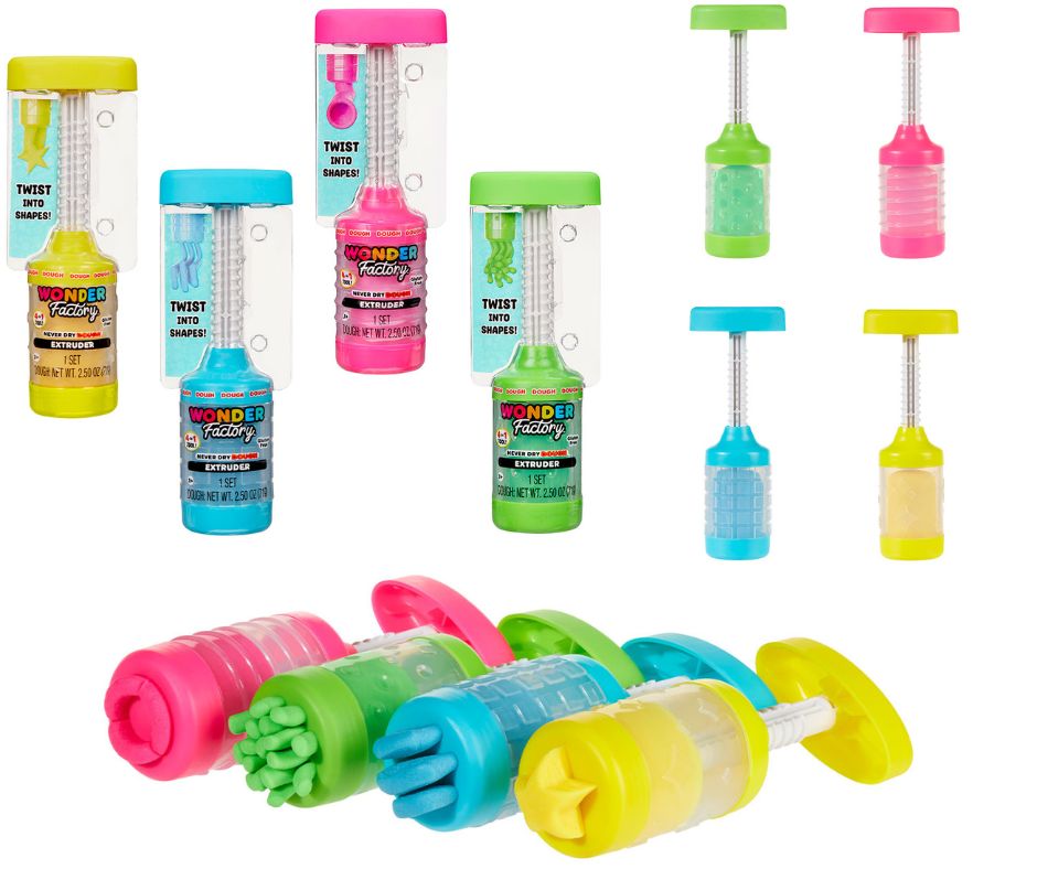 Маса для ліплення, що не засихає, WONDER FACTORY – СТВОРИ ФОРМУ, З ПРЕСОМ (в асорт., в дисп.)