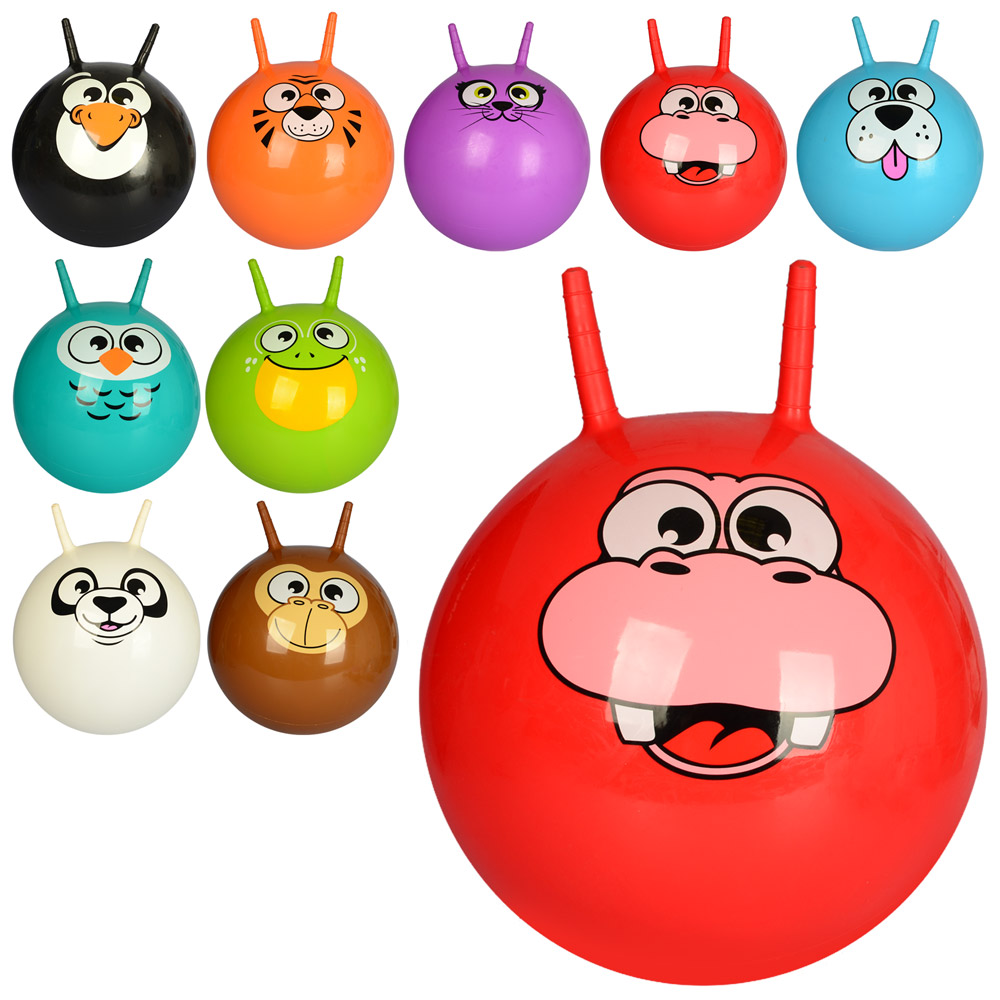 М'яч для фітнеса MS 0483-2 з ріжками, 45см., 10видів, 450г., кул., 21-15-4см.