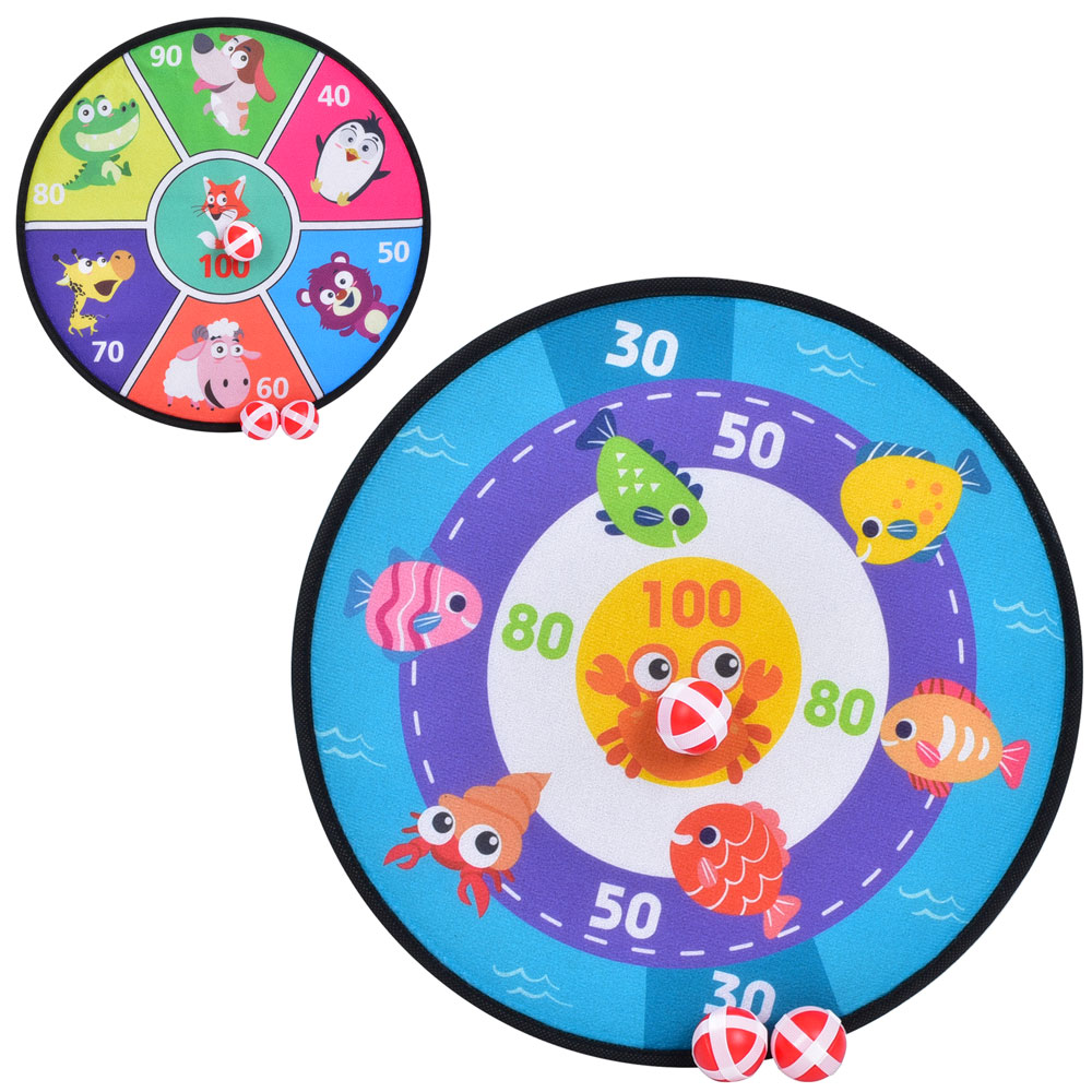 Дартс MR 1080 на липучці, м'яч 3 шт., 2 види, кул., 40-38-1 см.