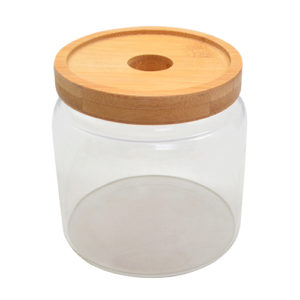 Банка з бамбуковою кришкою 550мл 10*10см., TD00979-0.55