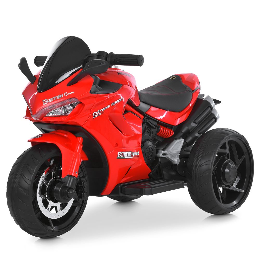 Мотоцикл M 6266EL-3 1*12V4,5AH, 2*35W, BLUETOOTH, USB, TF, EVA, музика, світло, шкіра, червоний