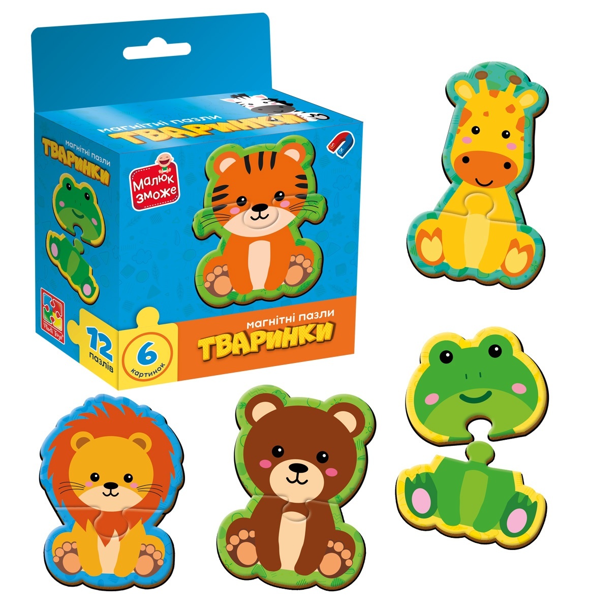 Гра розвиваюча Vladi Toys пазли магнітні "Тваринки" VT1733-04