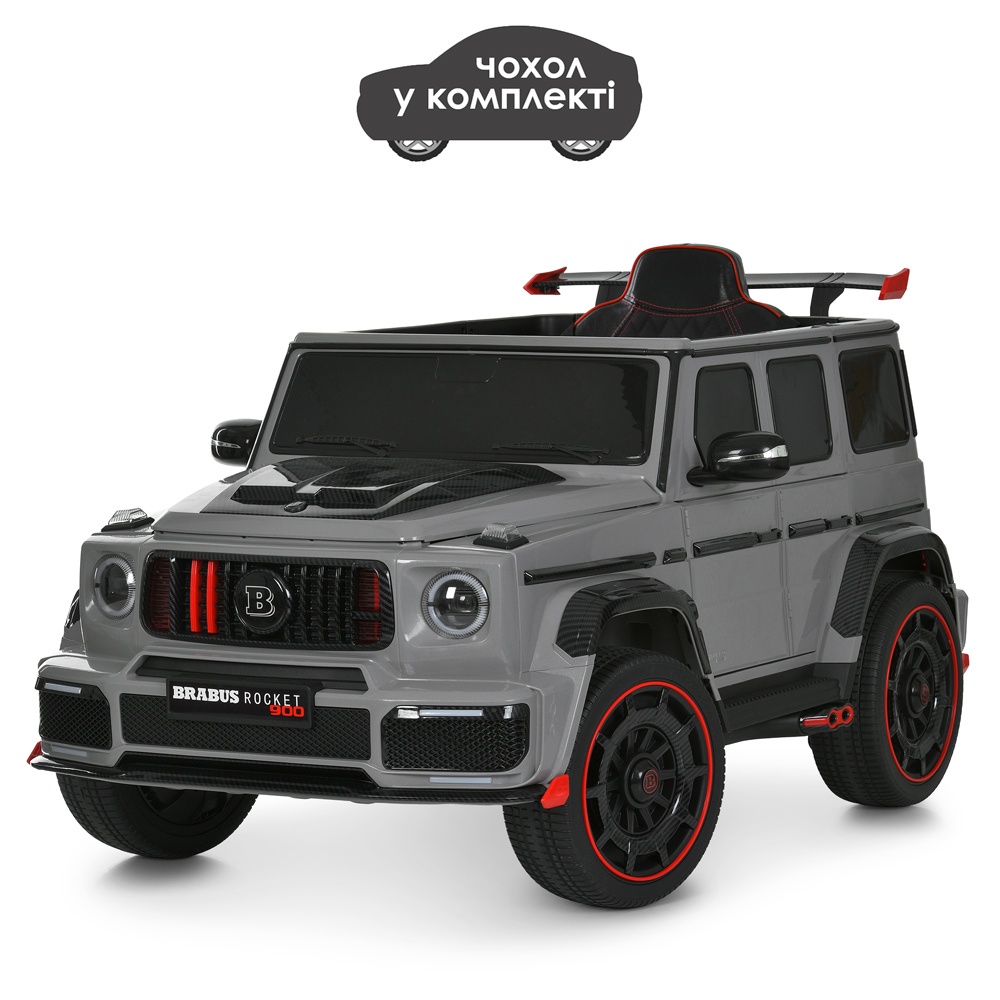 Джип M 6257EBLR-11радіо/к2,4G,4мотора35W,1акум12V12AH,MP3,USB,EVA,BLUETOOTH,TF,муз,св.шк.чох.сірий