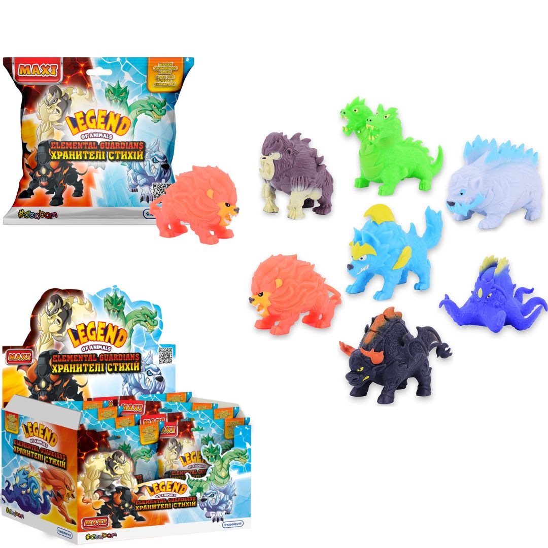 Стретч-іграшка у вигляді тварини серії "LEGEND OF ANIMALS МАКСІ" – ХРАНИТЕЛІ СТИХІЙ (у диспл.)