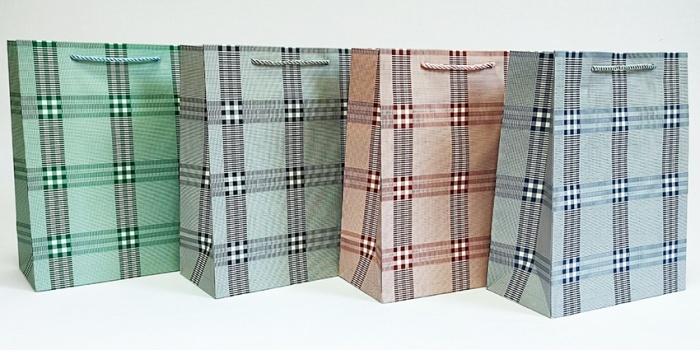Пакет 30*43*12см паперовий"Клітинка" 12 шт в пак