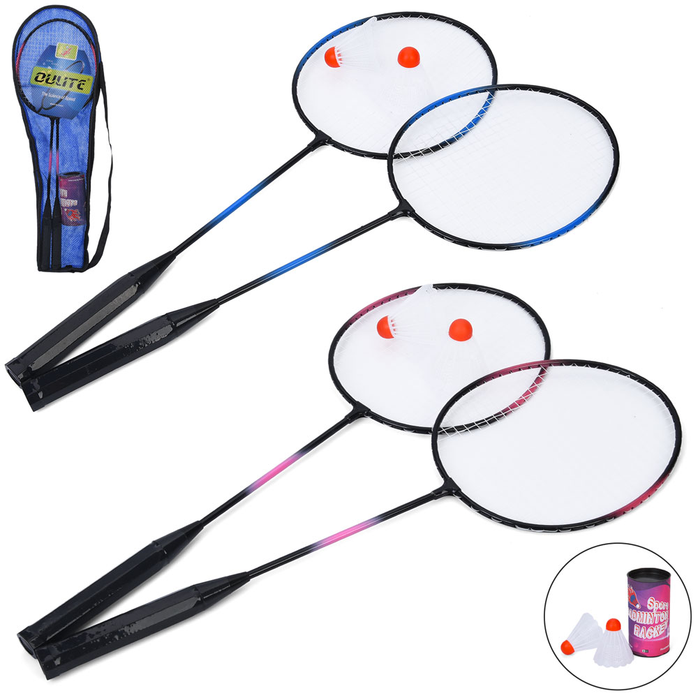 Бадмінтон MS 4933 ракетки 2шт (62см, метал), дерев'яна ручка, волан 2шт (7см,тубус),2кольори.,чохол