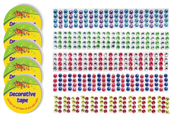 Декоративна стрічка, пластикова ажурна зі стразами, 0,5 м* 1,5 см мікс 10кол 56 шт./уп.