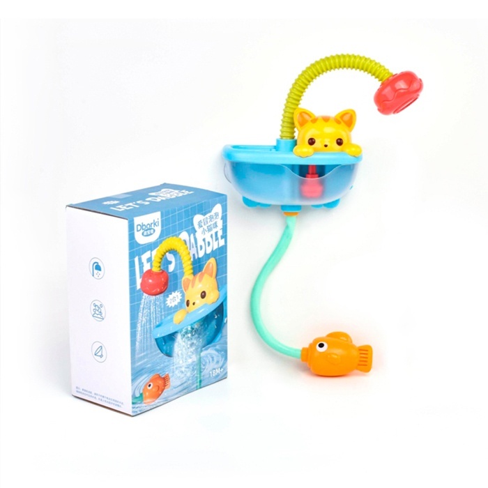 Гра для купання XQS3018A кіт, 2в1(душ, волдоспад), на присосках, 2 режими, бат., кор., 18,5-25-11см.