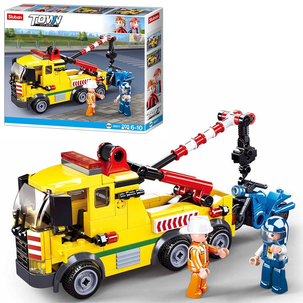 Конструктор SLUBAN M38-B0877 "Town": Кран-евакуатор, 205 дет.