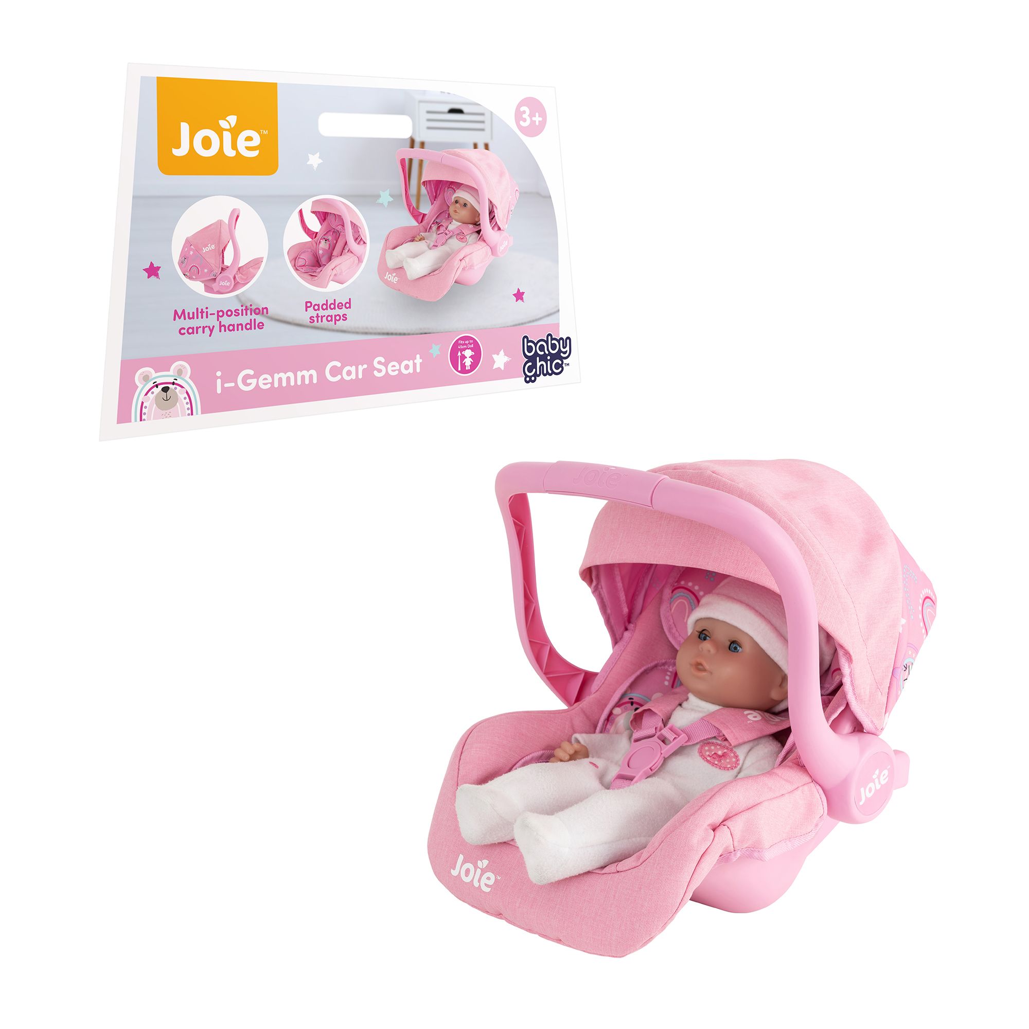 Автокрісло 1424050 для ляльки, люлька-переноска, ремні безпеки, пластик, 48-29-23 см.