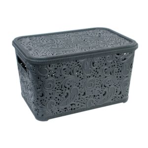 Кошик-плетінка з кришкою "Ажур" 1.8л 15.5*21*9.5см., PB-666