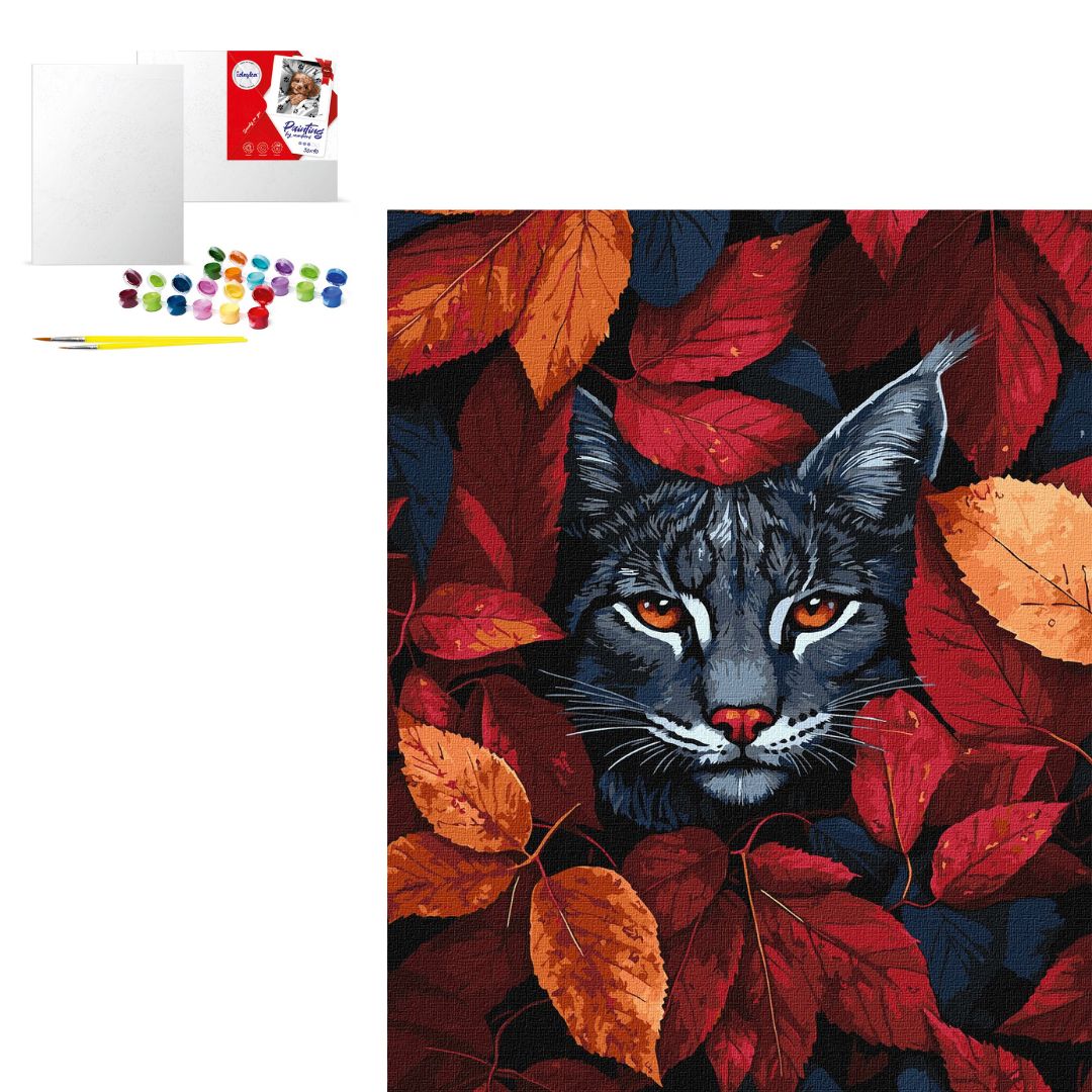 Набір для розпису по номерах "Осіння рись" 40x50см