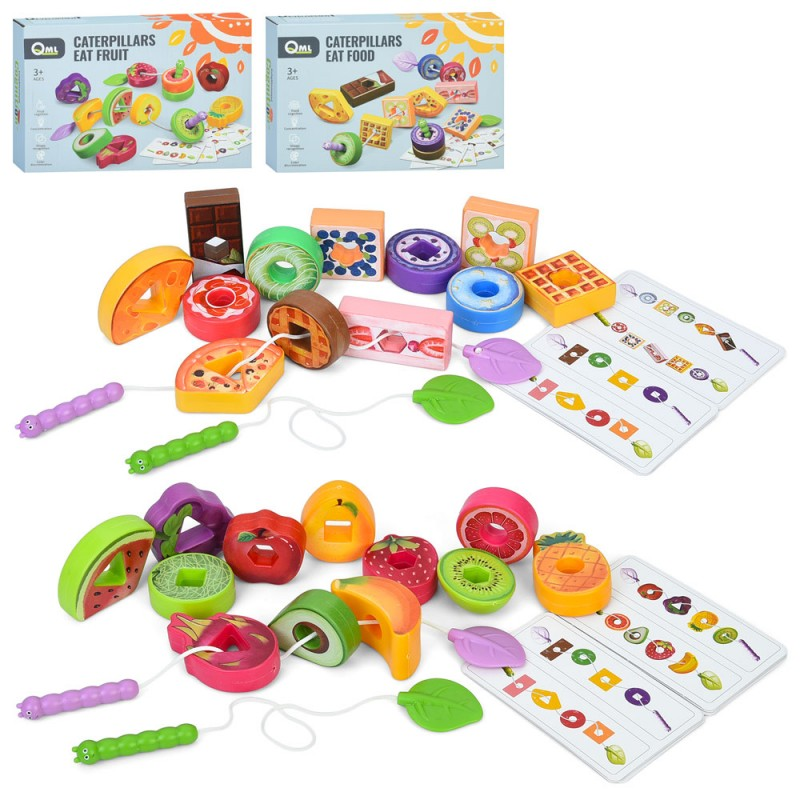 Гра M10C-D шнурівка,продукти12шт.,мотузка2шт.,картки6шт.,2види(фрукти,солодощі/продук.),кор.,21-14-5