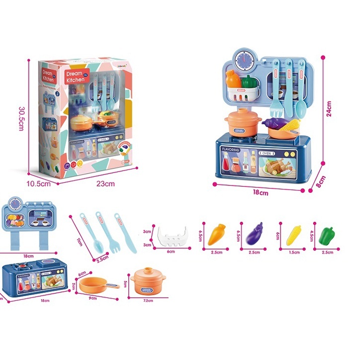 Кухня 599-1 плита, посуда, кор., 23-30,5-10,5 см.