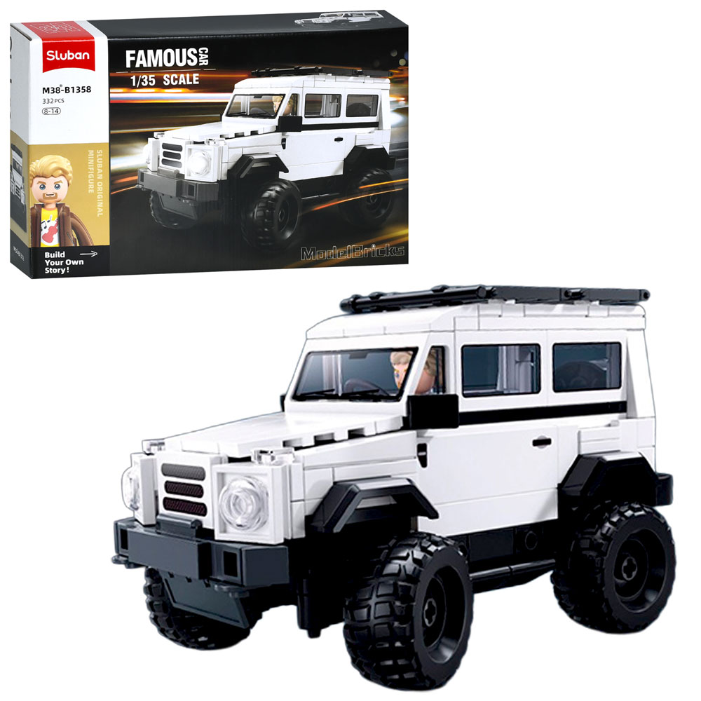 Конструктор SLUBAN M38-B1358 джип, 1:35, фігурка, 332 дет., кор., 30-19-7 см.